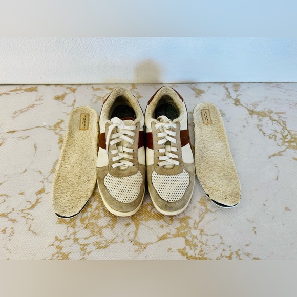 🔥🔥FINAL CLEARENACE 🔥🔥 TORY BURCH Hank Mixed Leather Retro Sneakers - Picture 2 of 7
